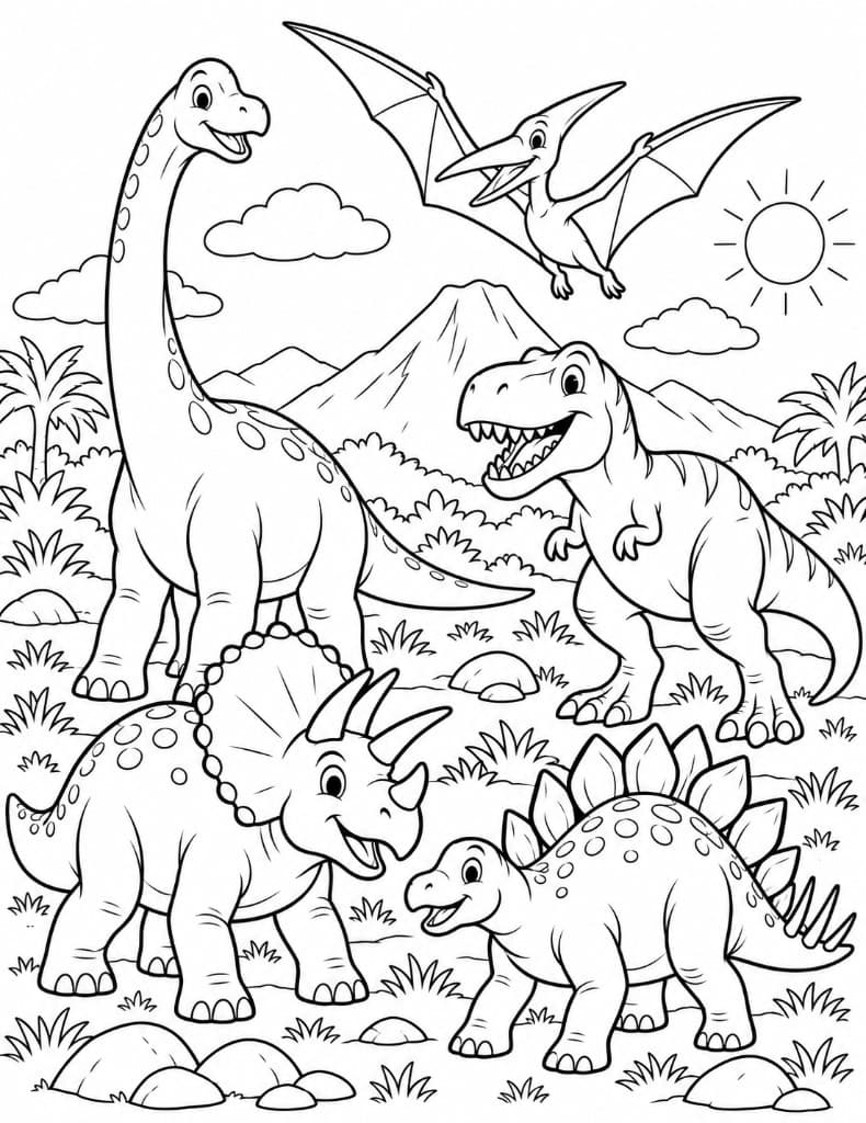 Five Friendly Dinosaurs